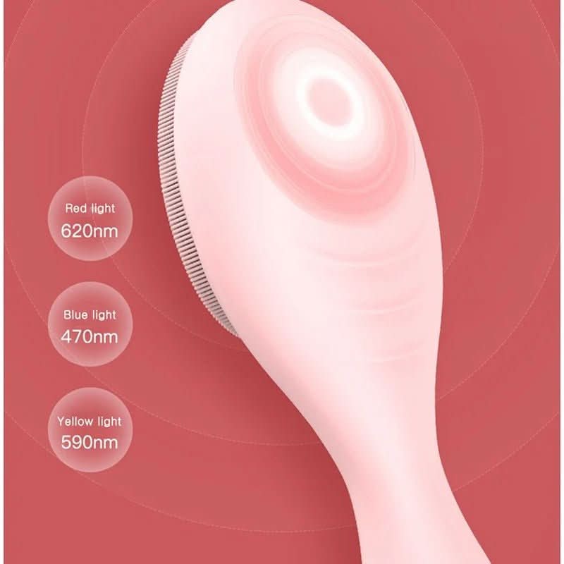 Lumivibe Electric Silicone Facial Cleanser With LED Light And 42 Celsius Heat | Temsk