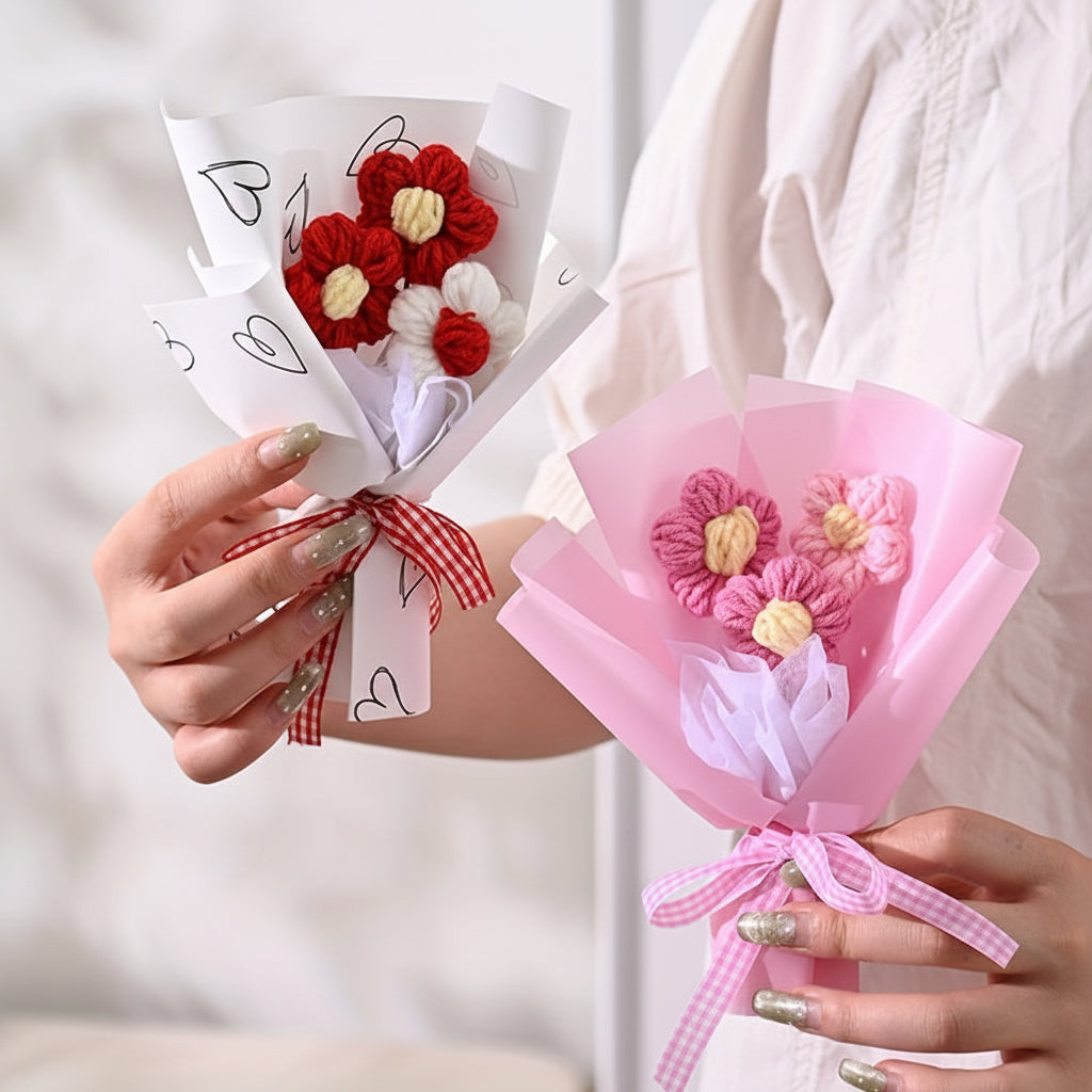 Mother's Day Mini Fabric Flower Bouquet Handmade Gift | Temsk