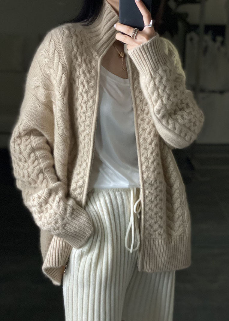 Aurelia Cashmere Cardigan With High Neck For Year Round Comfort | Temsk