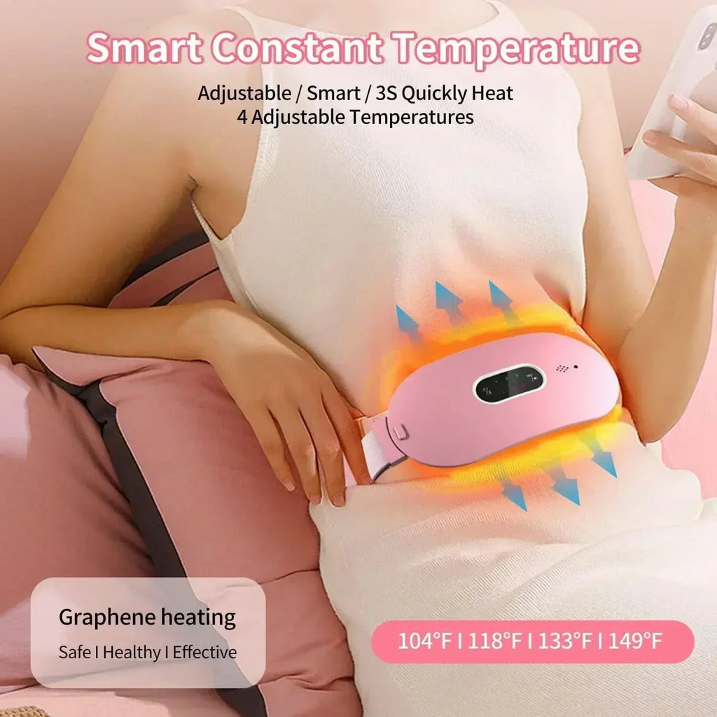 Přenosná masážní podložka CalmiWave pro úlevu od menstruačních bolestí, grafenové teplo a vibrace | Temsk