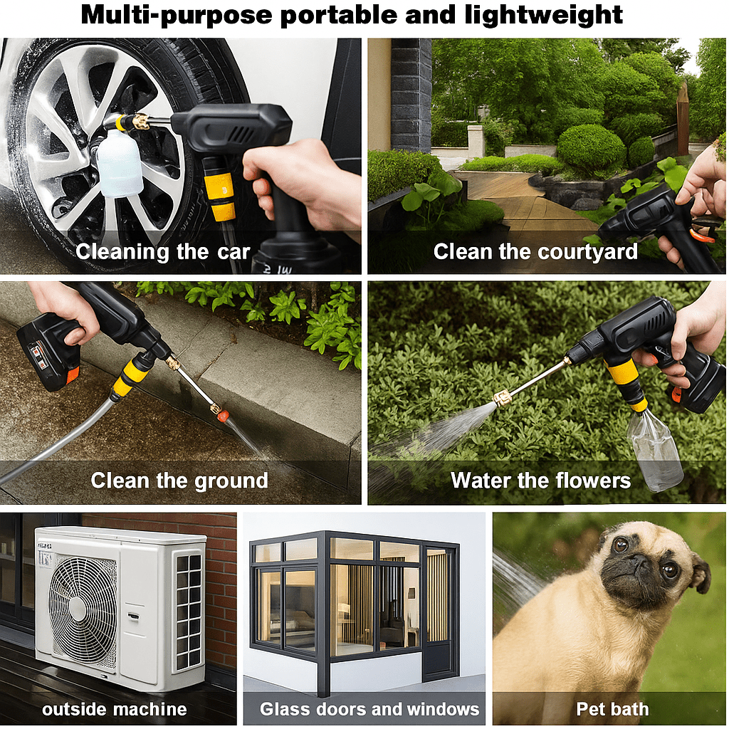 Cordless Power Washer Portable With Rechargeable Battery For Car And Garden | Temsk