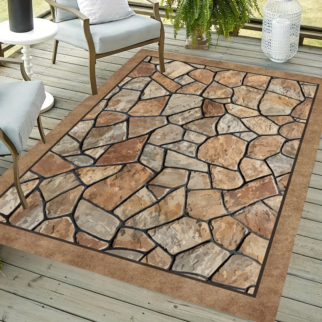 StoneCraft Patio Teppich Strapazierfähiger waschbarer Terrassen-Teppich | Temsk
