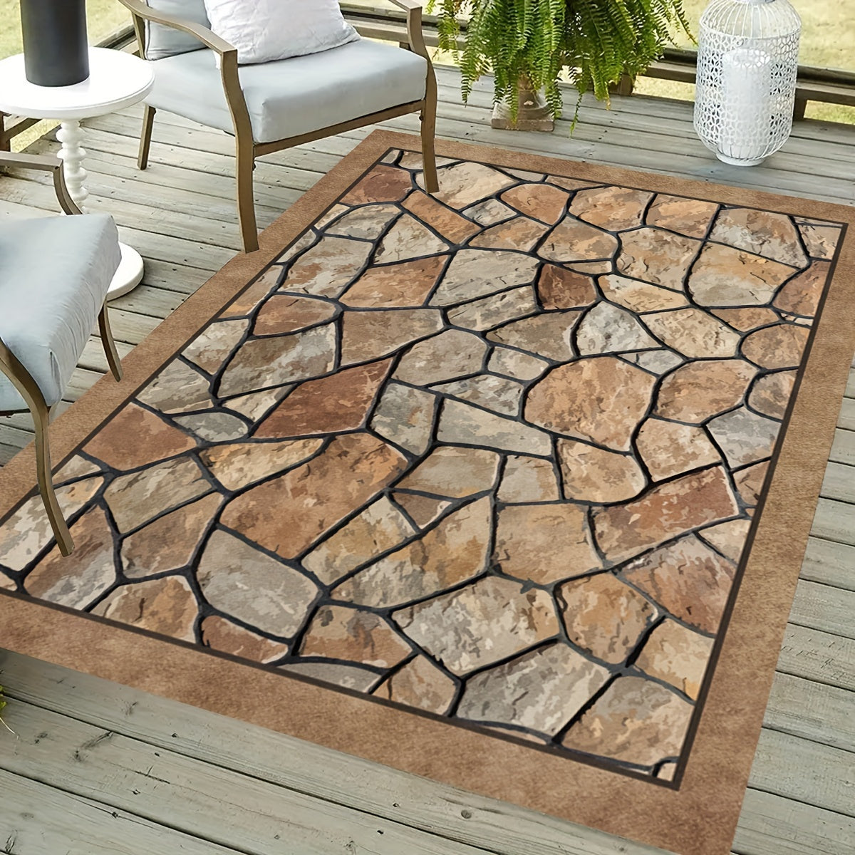 StoneCraft Patio Teppich Strapazierfähiger waschbarer Terrassen-Teppich | Temsk