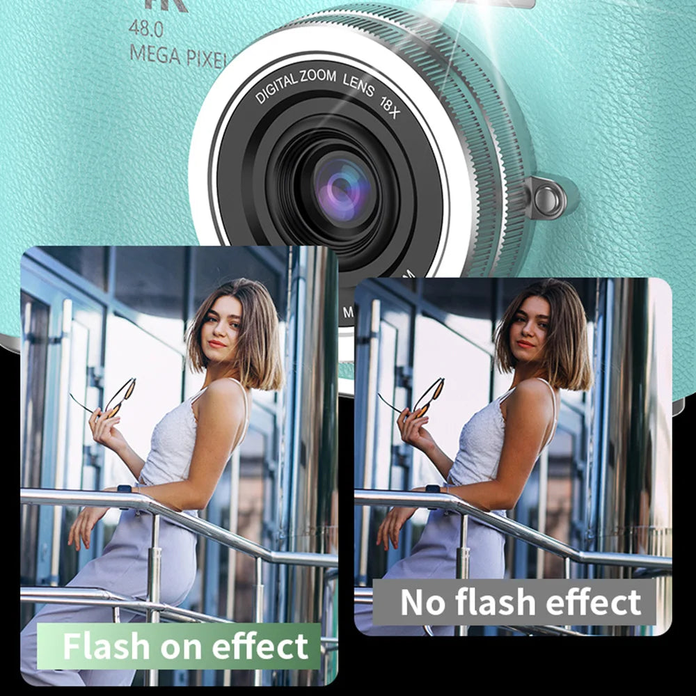 4K-Digitalkamera mit Klappbildschirm, 48MP und 8-fachem Zoom für Fotos und Videos | Temsk