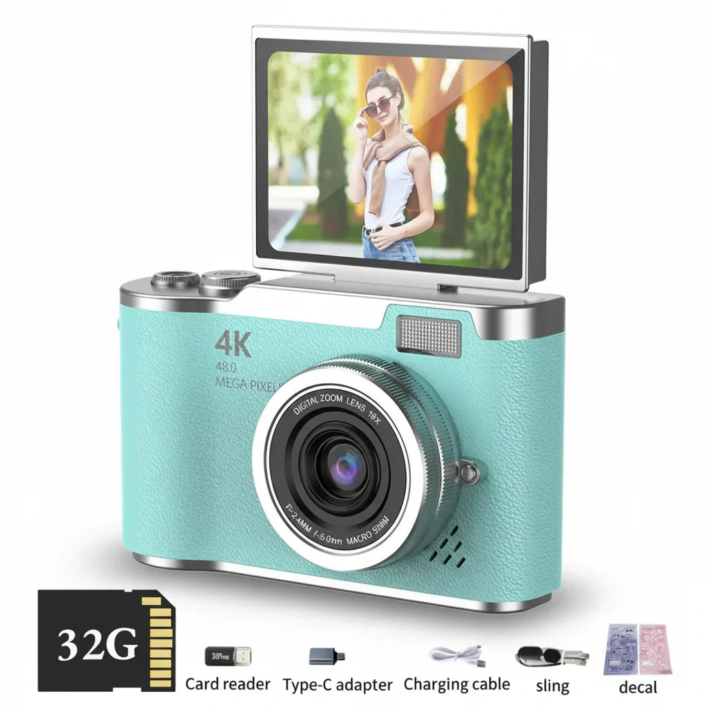 4K Flip Screen Digital Camera With 48MP And 8X Zoom For Photos And Video | Temsk