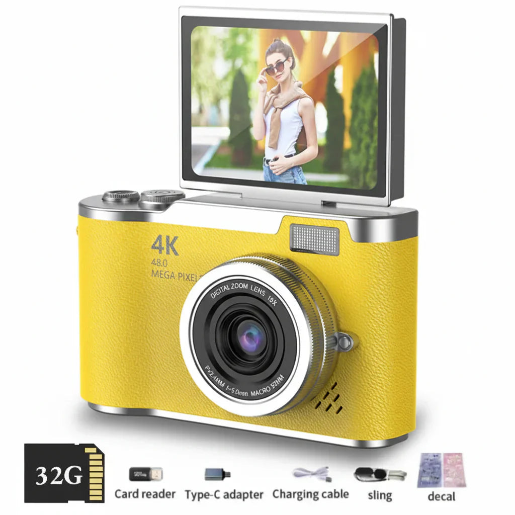 4K Flip Screen Digital Camera With 48MP And 8X Zoom For Photos And Video | Temsk