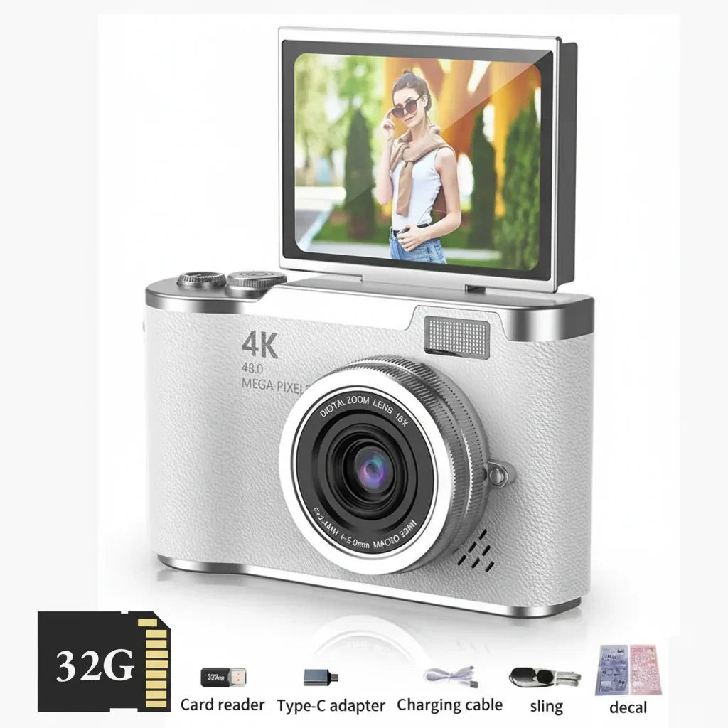 4K Flip Screen Digital Camera With 48MP And 8X Zoom For Photos And Video | Temsk