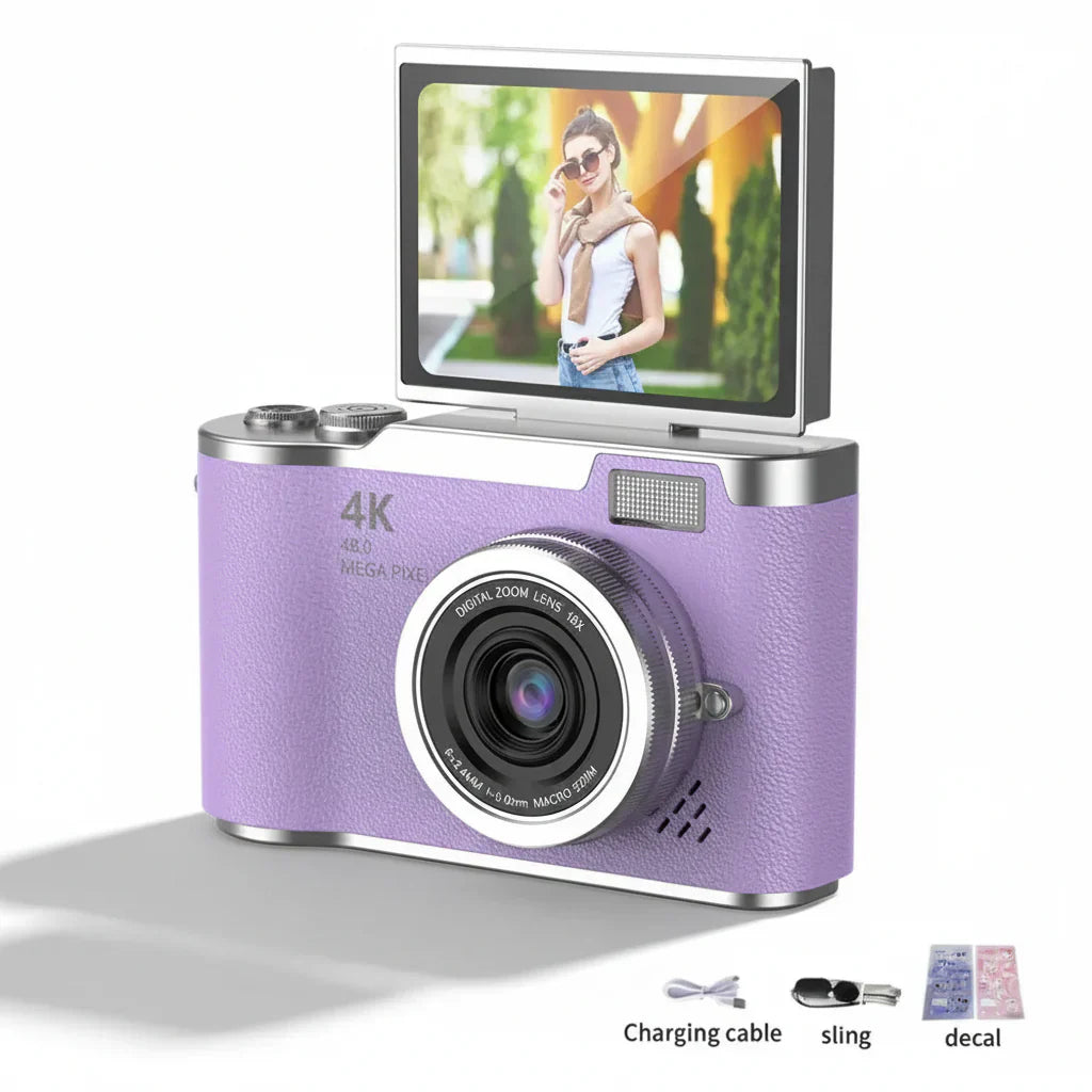 4K Flip Screen Digital Camera With 48MP And 8X Zoom For Photos And Video | Temsk