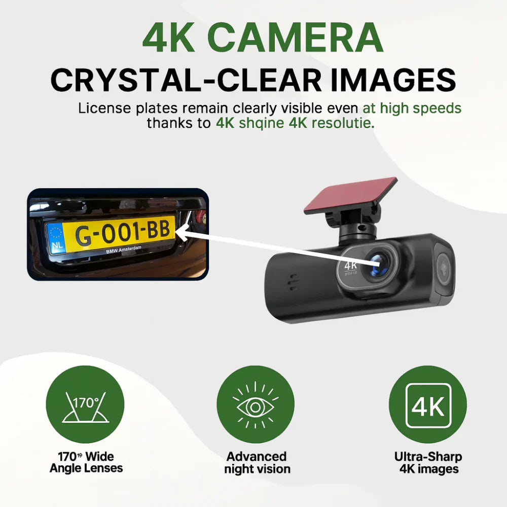 Autokamera s 4K, WiFi, GPS a nočním viděním pro všechna vozidla | Temsk