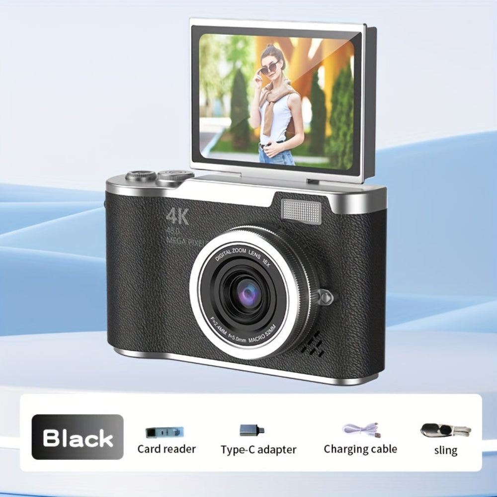 4K Vlogging Camera With Compact Design And Flip Screen For Easy Recording | Temsk