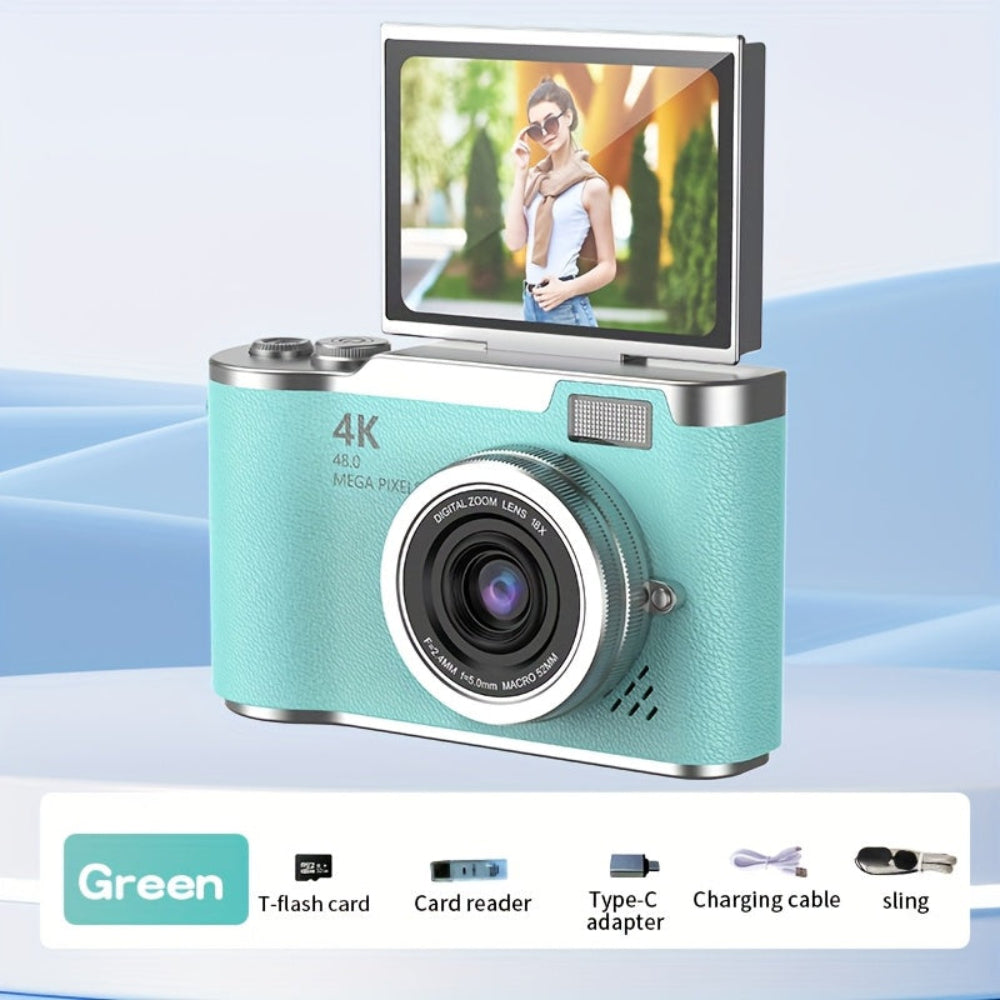 4K Vlogging Camera With Compact Design And Flip Screen For Easy Recording | Temsk