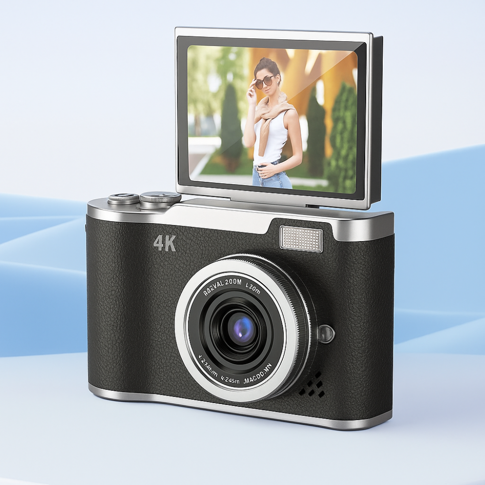 4K Vlogging Camera With Flip Screen Compact Digital Recorder | Temsk