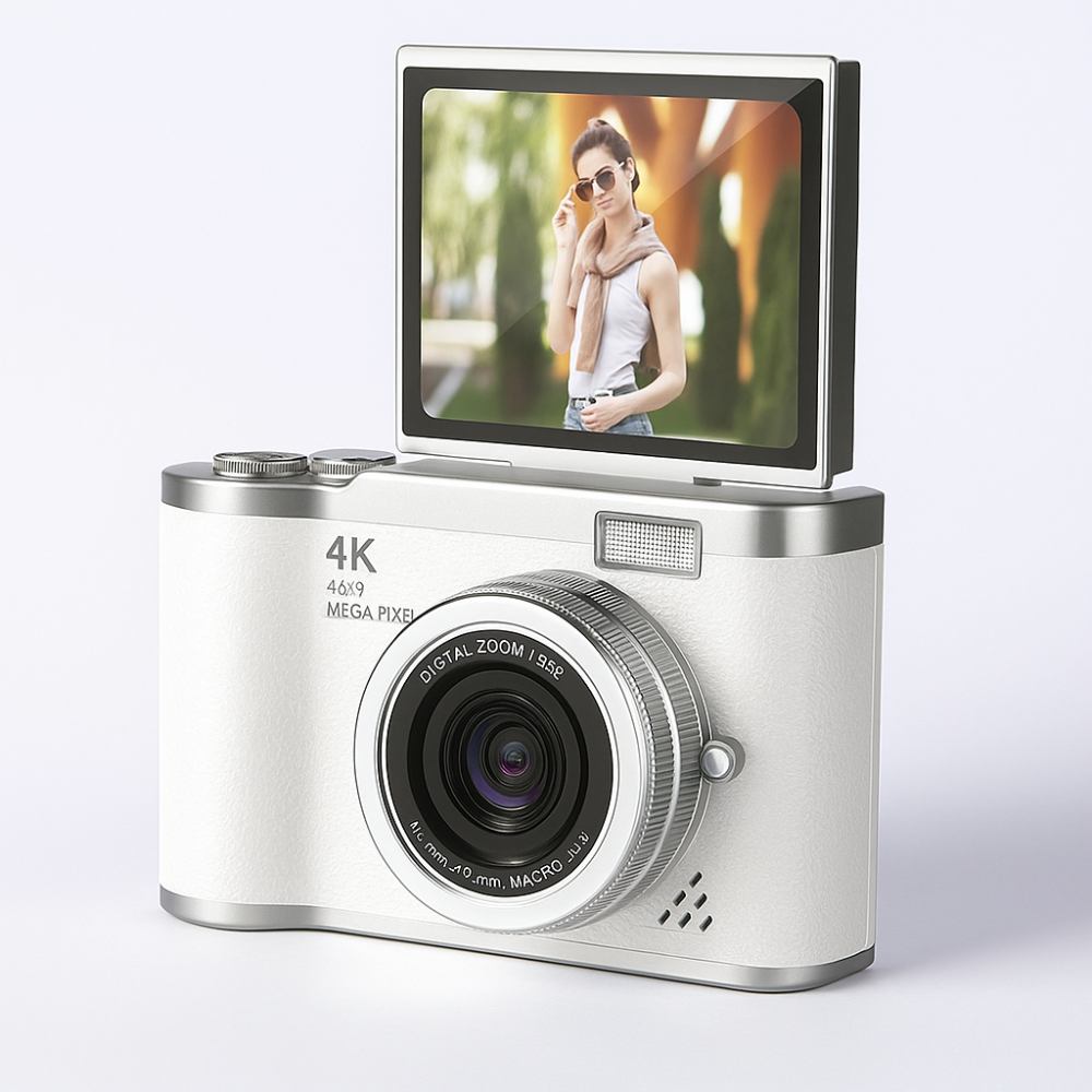 4K vlogovací kamera s otočným displejem, kompaktní digitální rekordér | Temsk