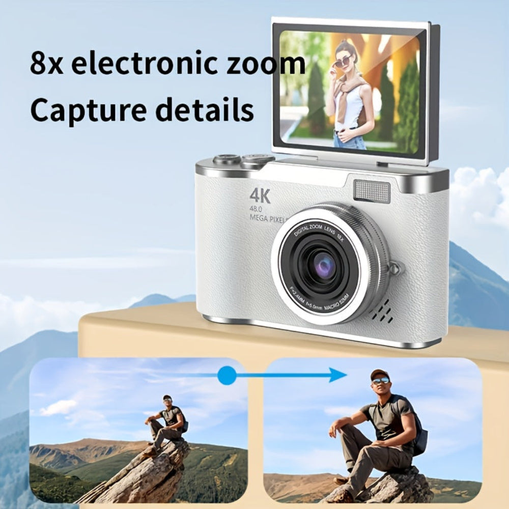 4K Vlogging Camera With Flip Screen Compact Digital Recorder | Temsk
