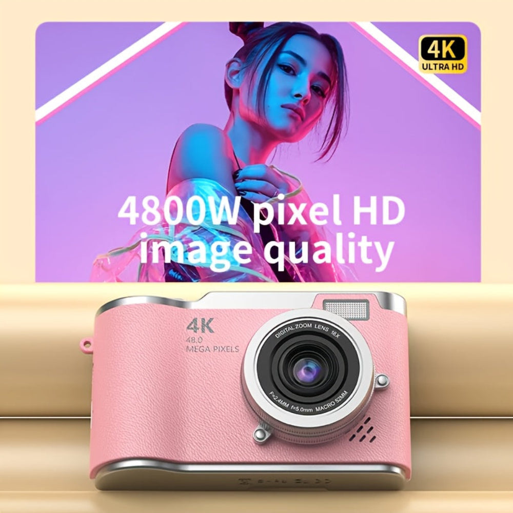 4K Vlogging Camera With Flip Screen Compact Digital Recorder | Temsk