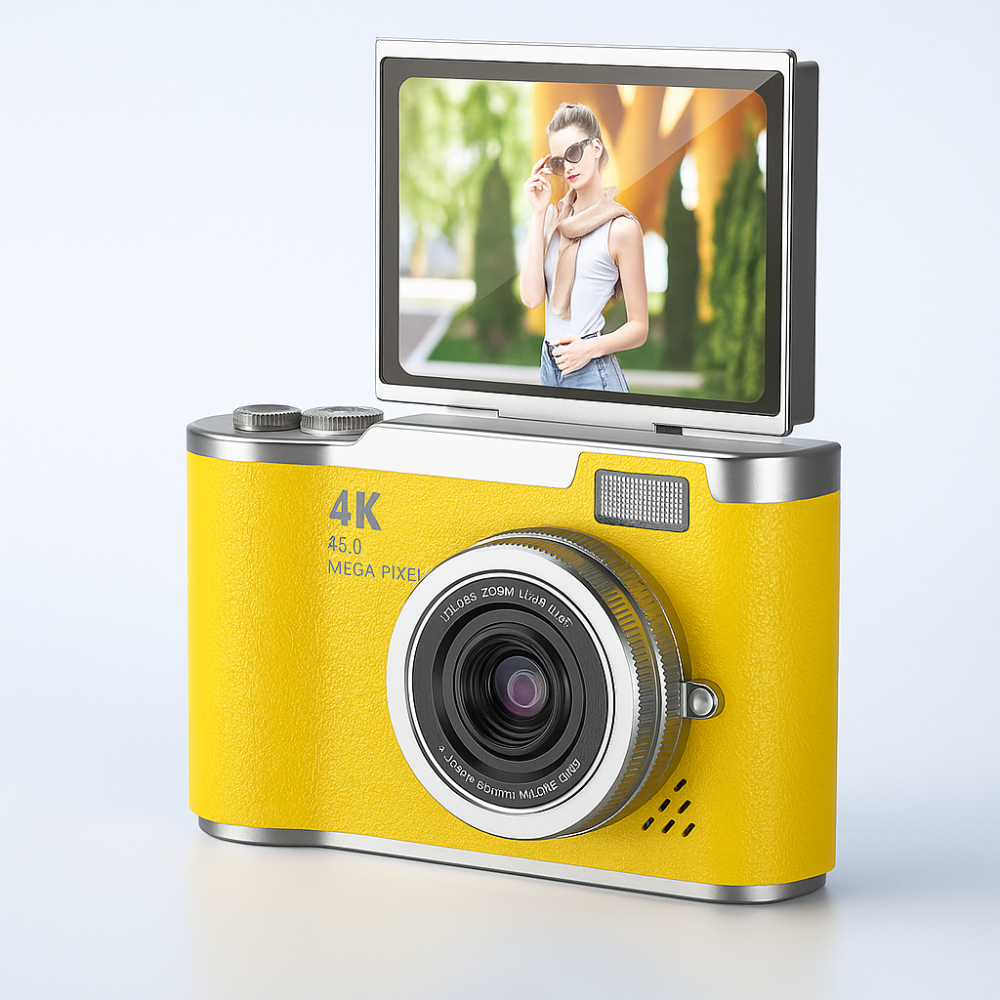 4K vlogovací kamera s otočným displejem, kompaktní digitální rekordér | Temsk