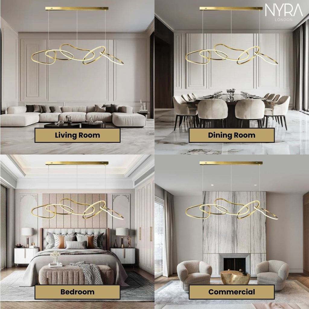 Vela Ring Pendant Light In Rose Gold Or Gold Finish | Temsk