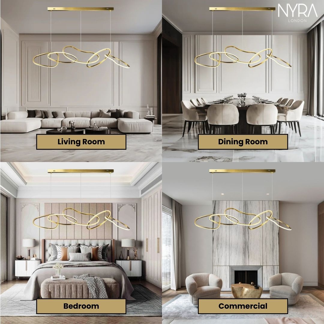 Vela Ring Pendant Light In Rose Gold Or Gold Finish | Temsk
