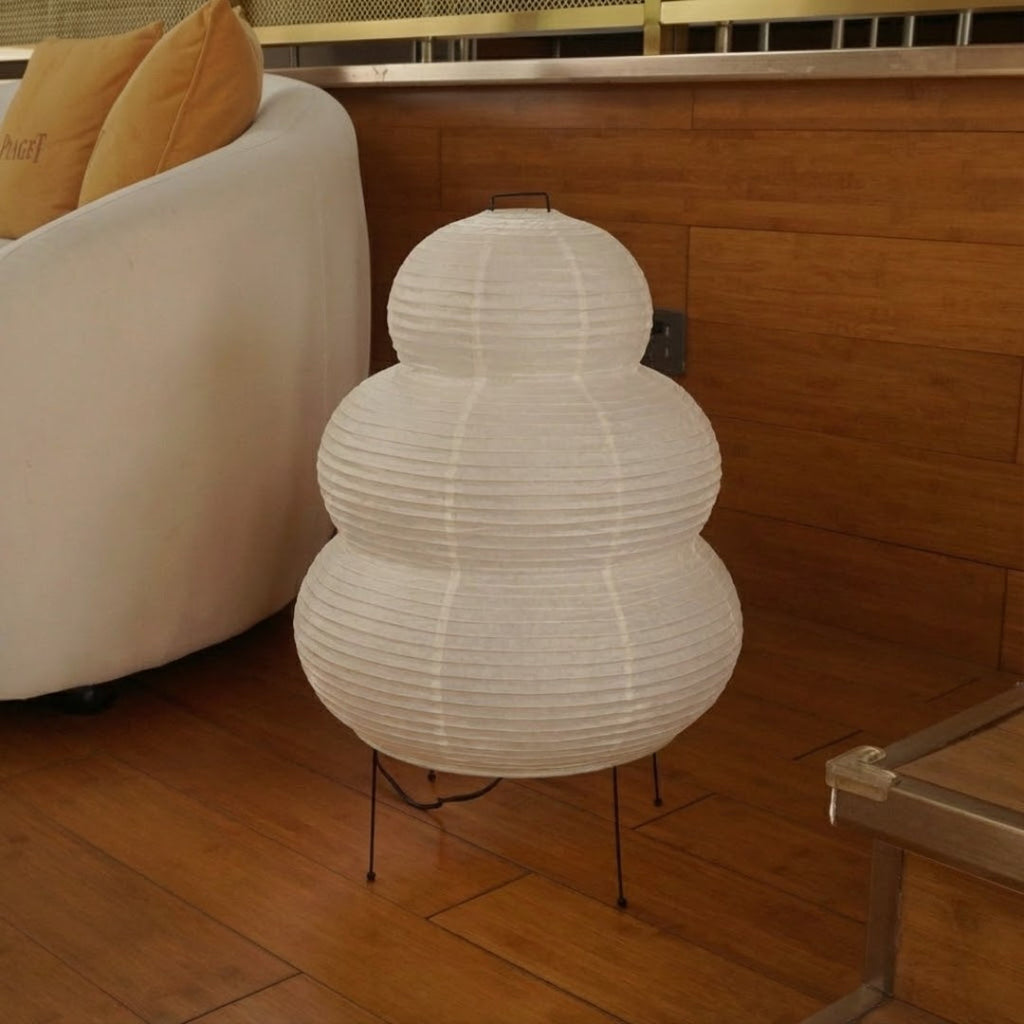 Rice Paper Floor Lamp With Layered Paper Shade | Temsk