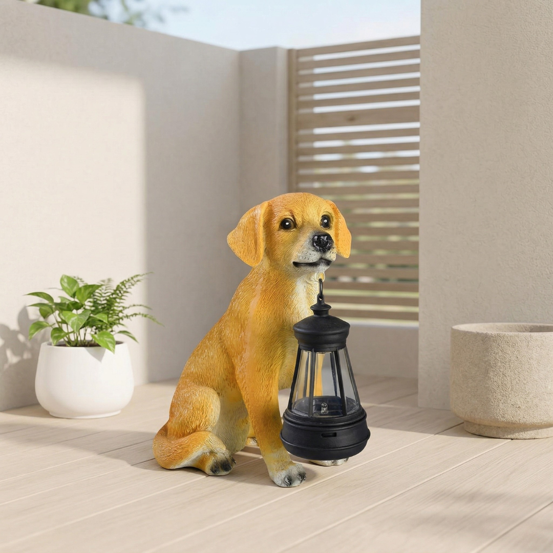 Solar Dog Garden Statue For Outdoor Gardens And Patios | Temsk