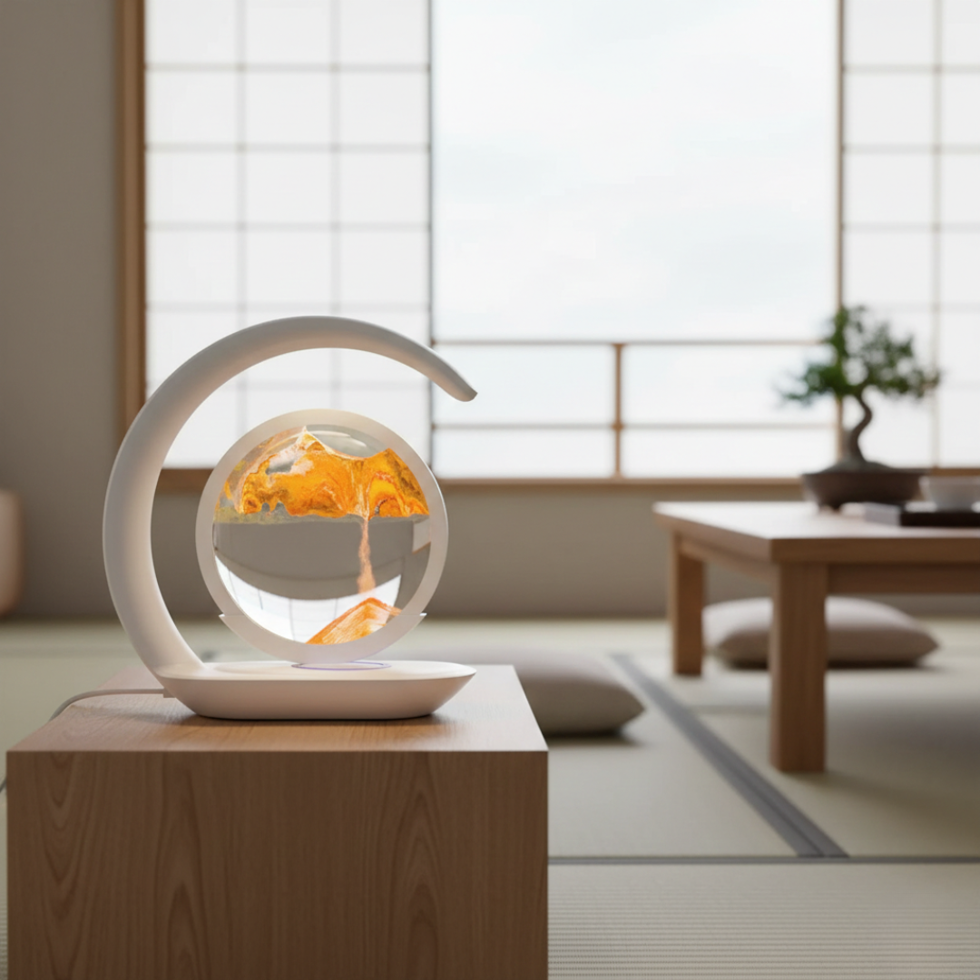 Lampada da tavolo a clessidra LED con ricarica wireless | Temsk