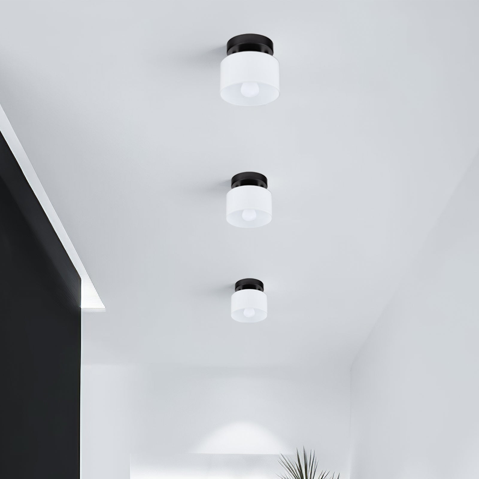 Amber glas retro loftslampe E27/E26 til køkken, gang og stue | Temsk