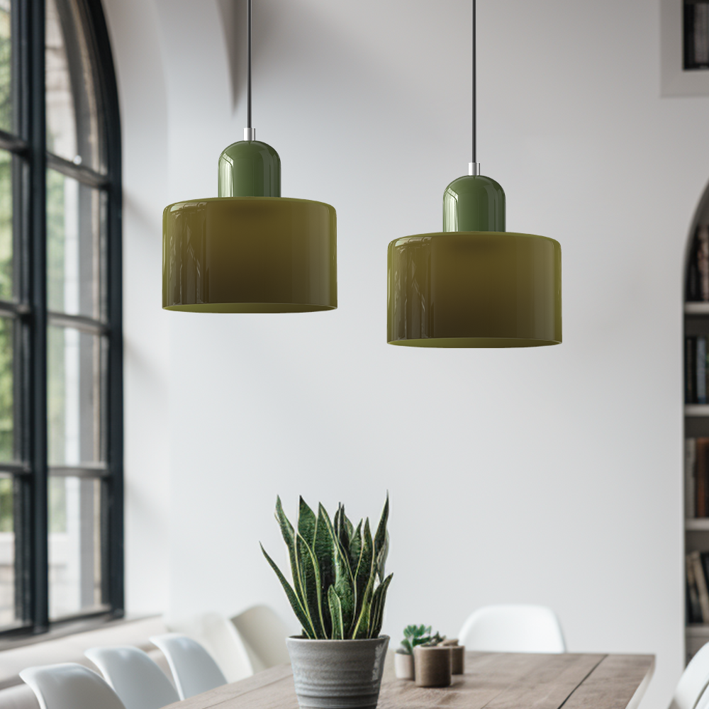 Bauhaus Glas-Pendelleuchte mit lebendiger modernistischer Farbe | Temsk