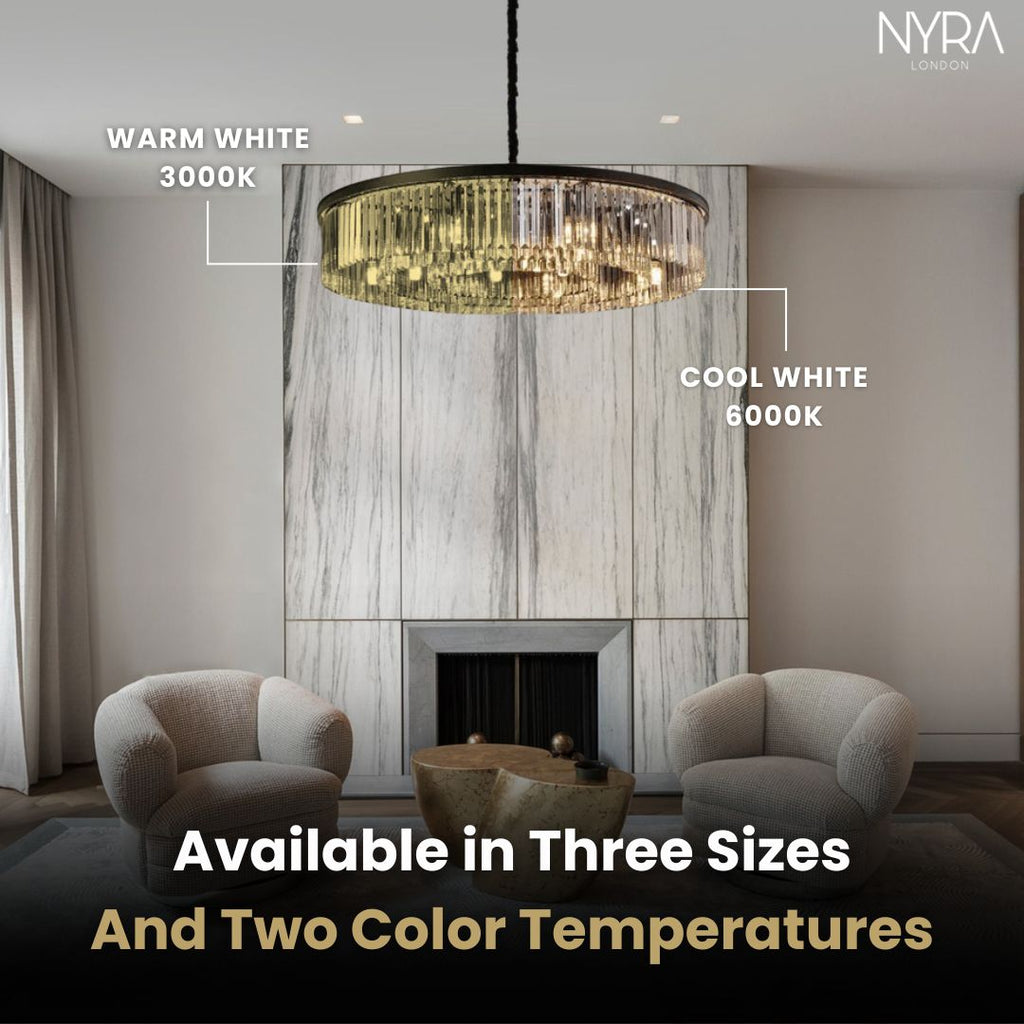 Lyrae Grey Crystal Chandelier for Elegant Living Rooms | Temsk
