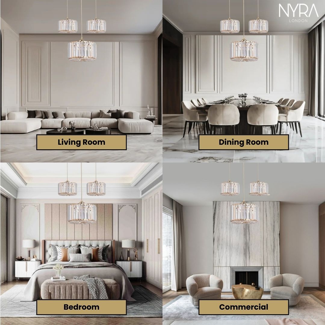 NovaCrystal Two-Tier Crystal Pendant Light With Angled Glass Prisms | Temsk