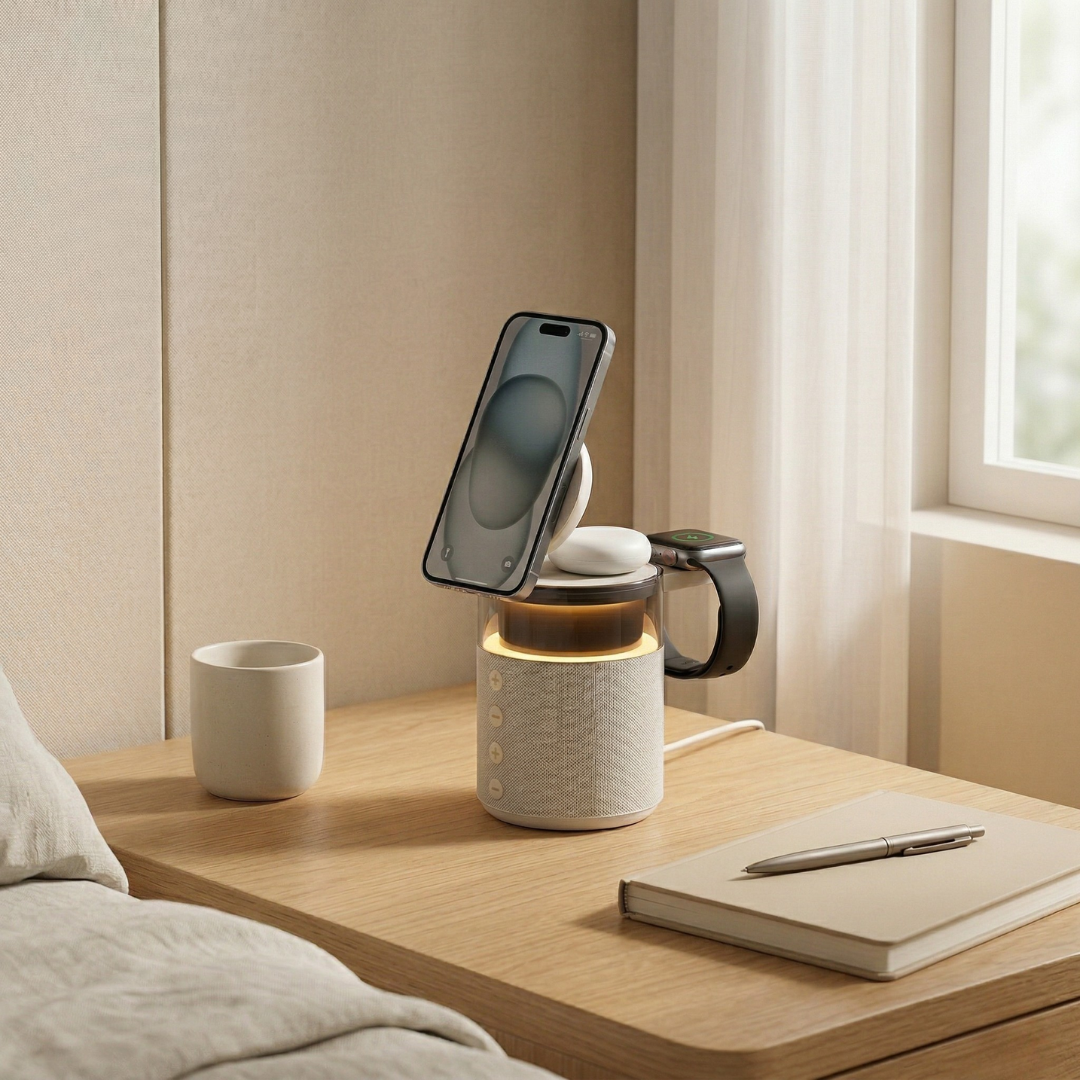 Magnetická bezdrátová nabíjecí stanice pro iPhone, iWatch a AirPods | Temsk