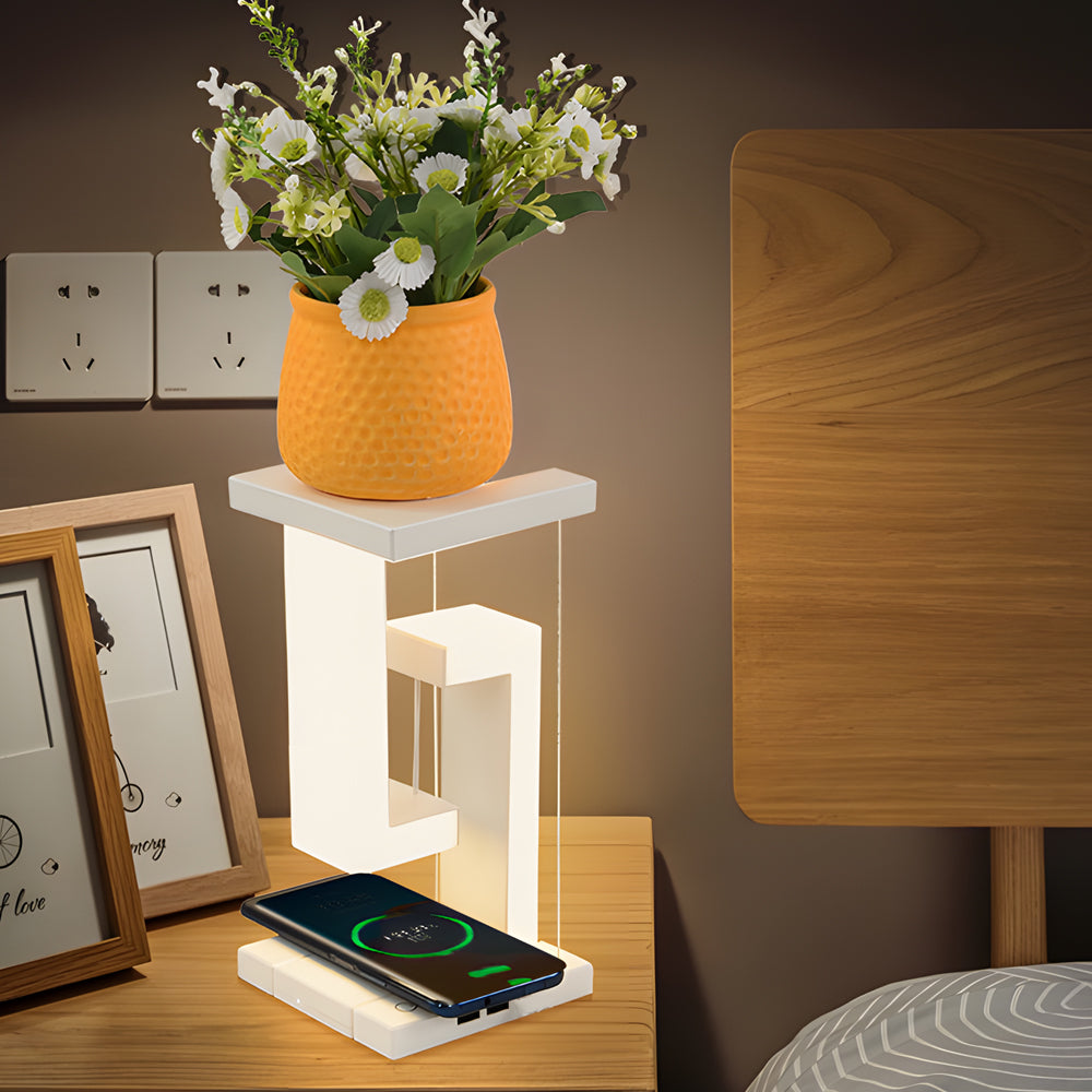 LumaNova Floating LED Table Lamp With Wireless Charging | Temsk
