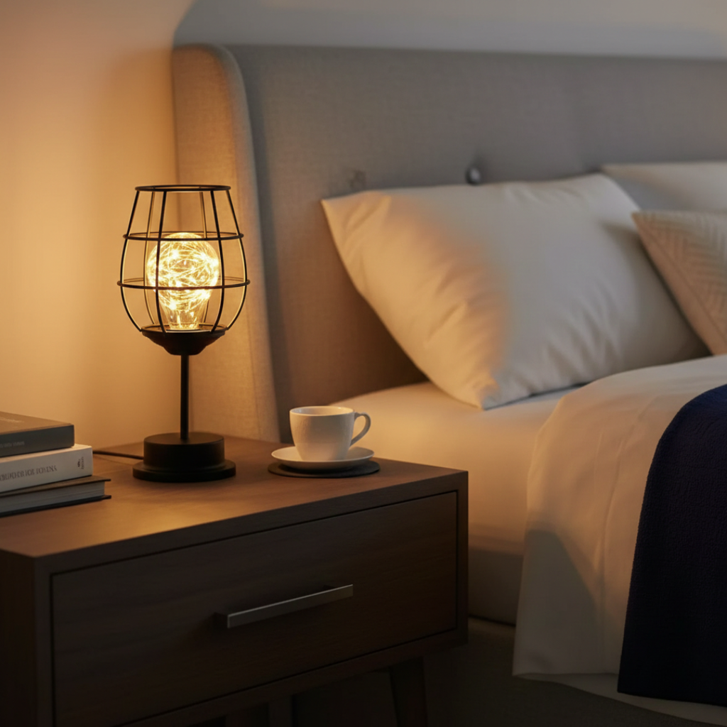Industrial Cage Table Lamp For Indoor Living Rooms | Temsk