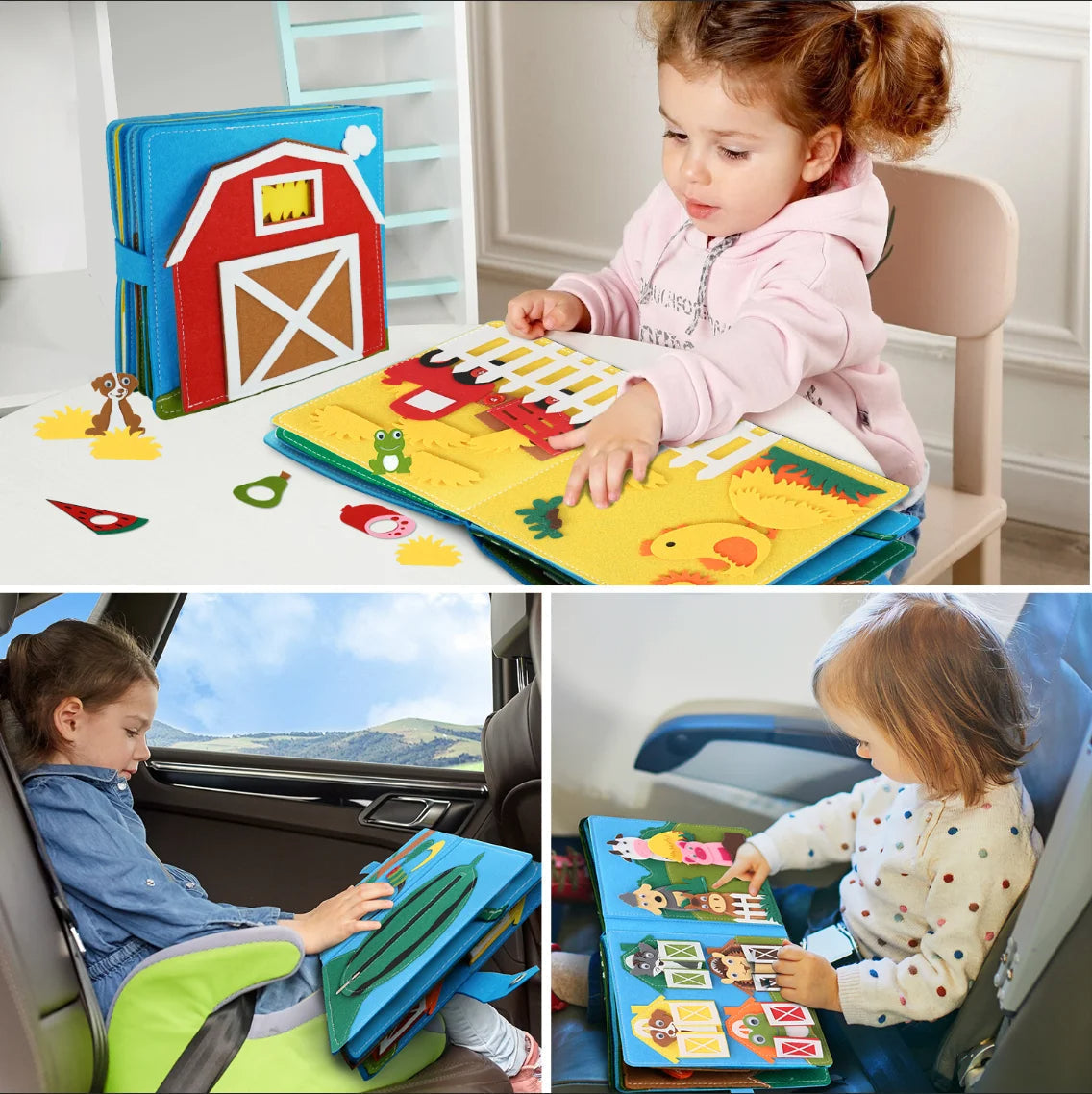 LumaNest Farm Life Felt Quiet Book For Babies With Fruit And Animals | Temsk