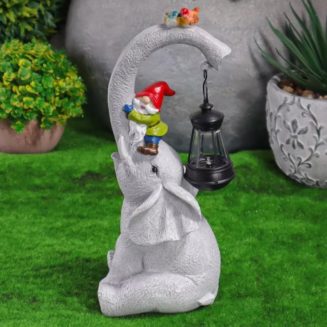 Solar Powered Elephant Garden Lantern For Outdoor Spaces | Temsk