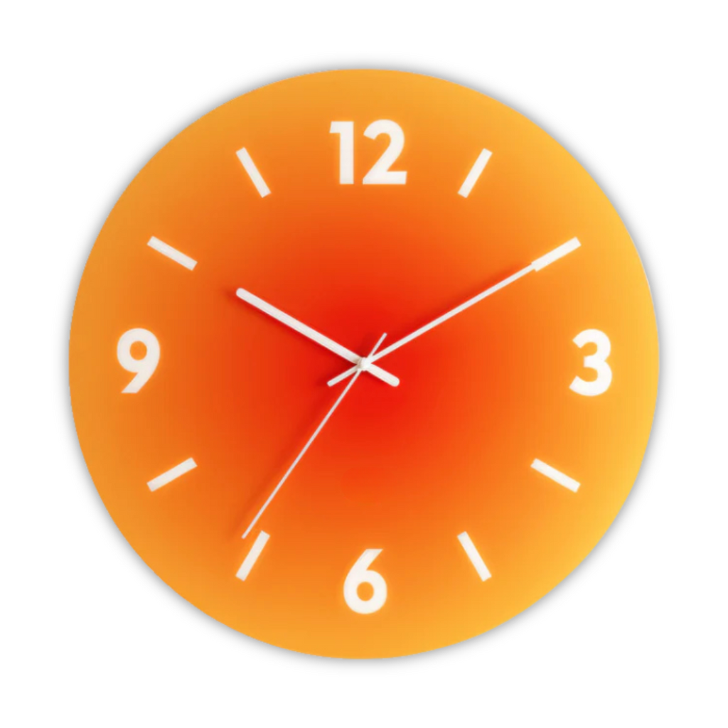 Sunset Glas Wanduhr mit Farbverlauf-Finish | Temsk