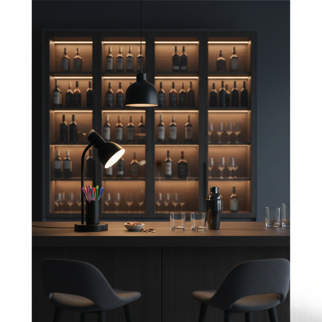 Lampada da tavolo LED con portapenne per scrivania e spazio di lavoro | Temsk