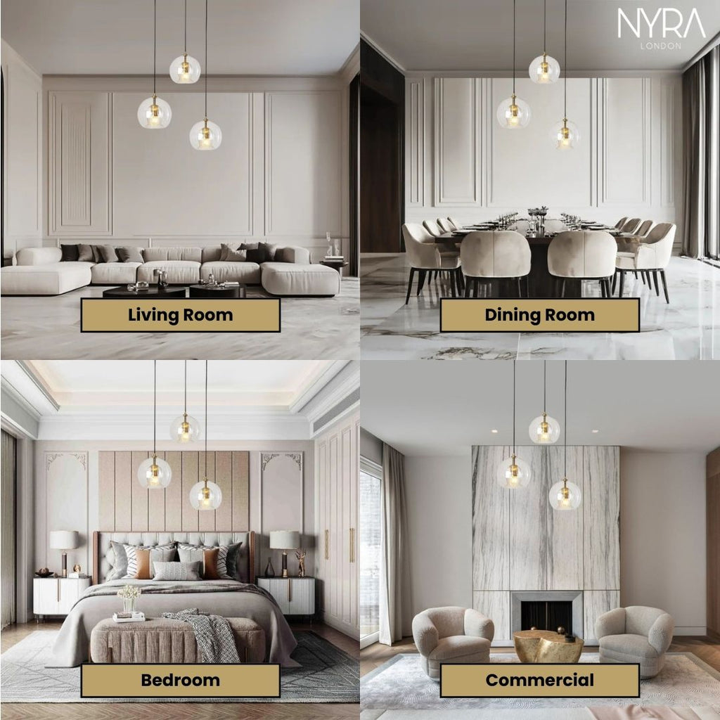 Nova Glass Bubble Pendant Light With Handblown Double Orbs | Temsk