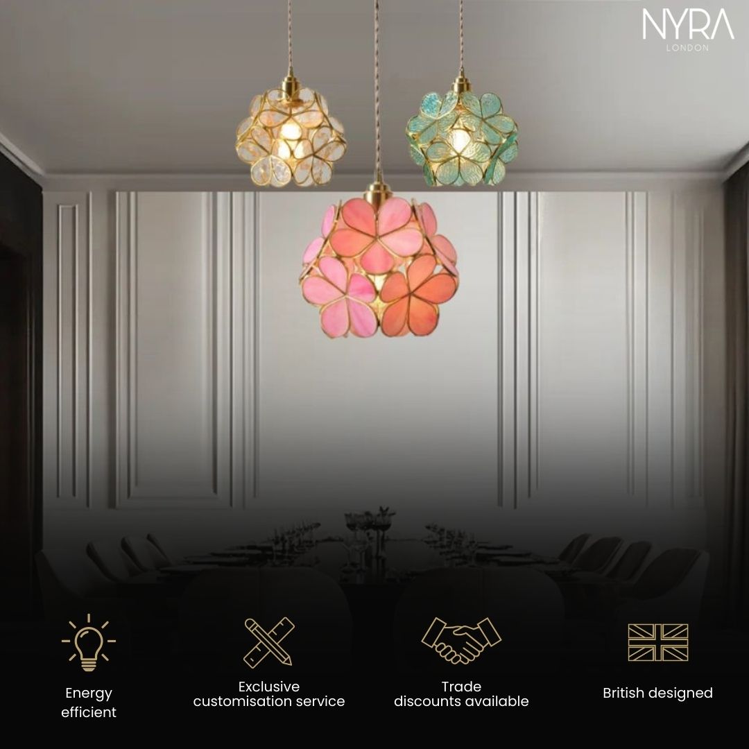 Liora Glass Flower Pendant Light for Living Rooms and Homes | Temsk