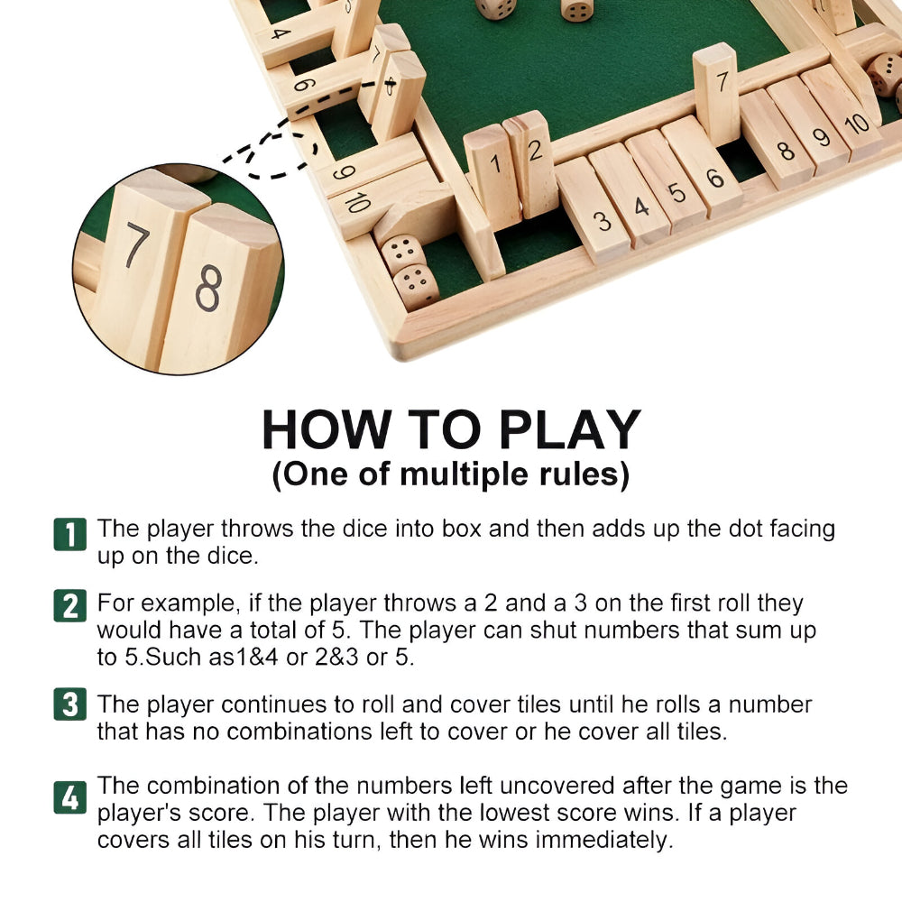 Wooden Math Board Game For Families Educational Tabletop Set | Temsk