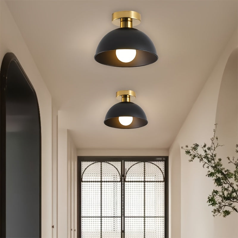 Zeitgenössische Deckenleuchte mit halb aufgesetztem Design und mattem Metall-Look | Temsk