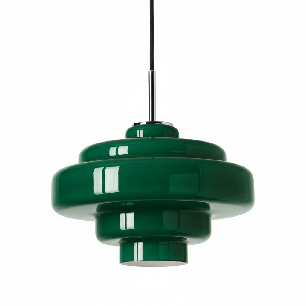Coloured Glass Pendant Light In Bowl Form, Bauhaus Style | Temsk
