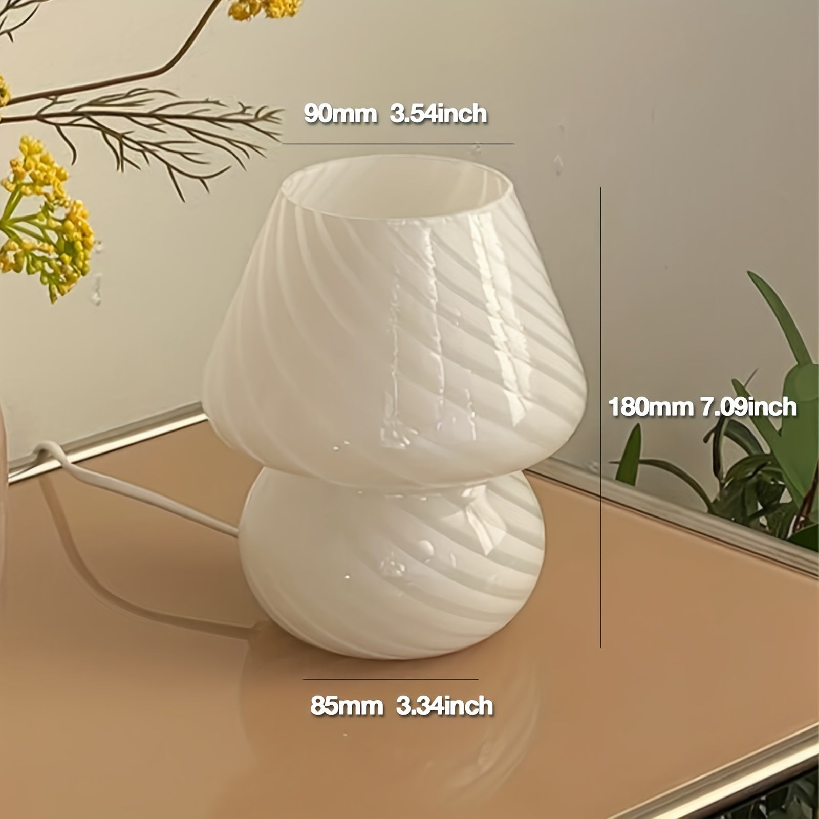 USB Dæmpbar Murano-Stil Glas Svampeinspireret Bordlampe | Temsk