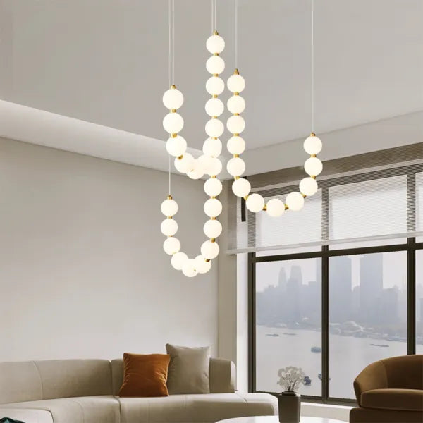 Novaelle Elegant Brass and Metal and Acrylic Chandelier Necklace | Snurv | Temsk