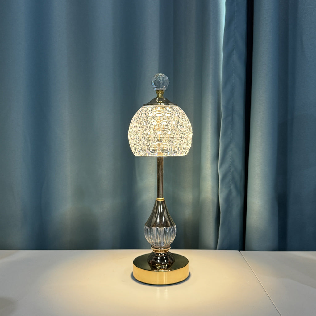 Kristall-Touch-Nachttischlampe mit wiederaufladbarem LED-Licht | Temsk