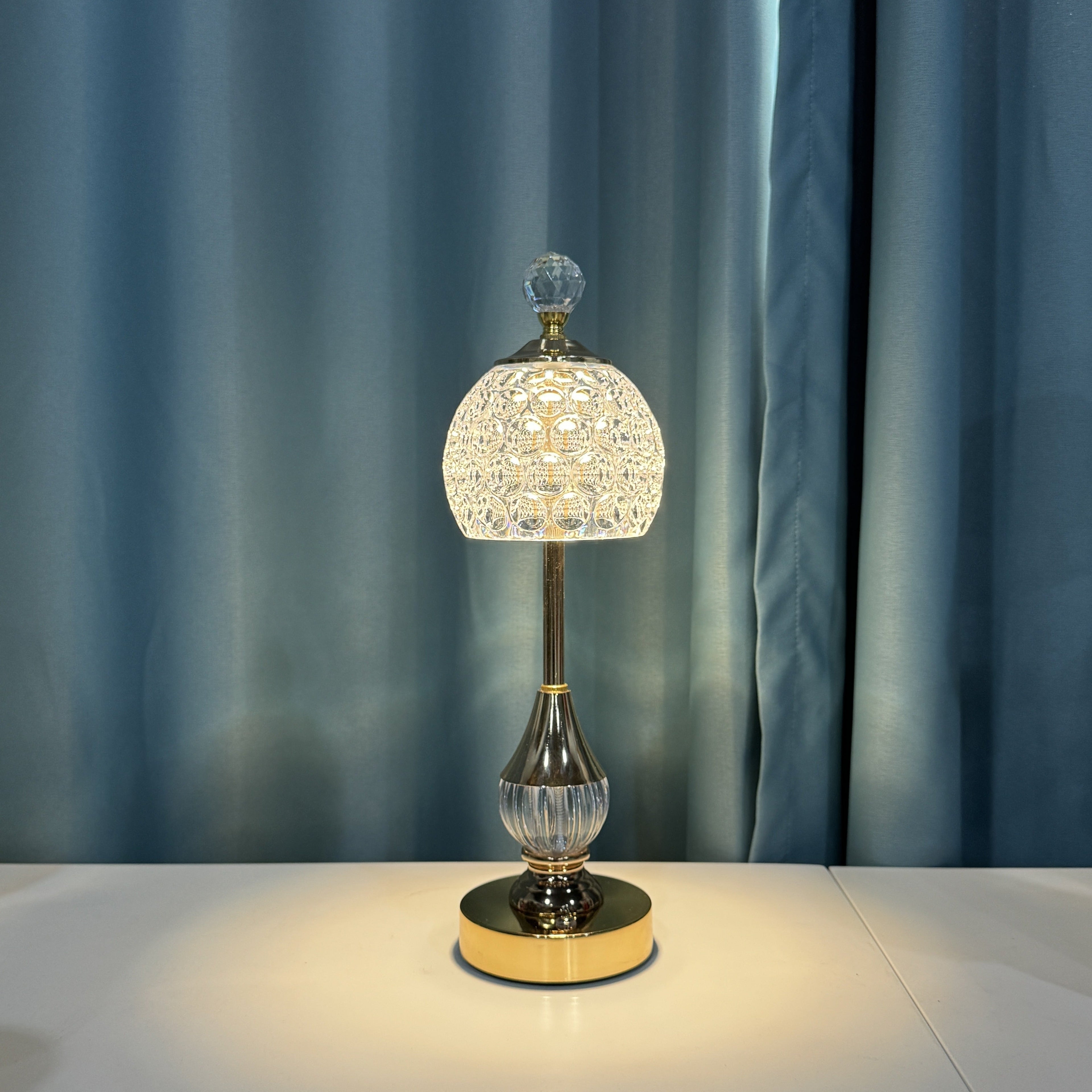 Kristall-Touch-Nachttischlampe mit wiederaufladbarem LED-Licht | Temsk