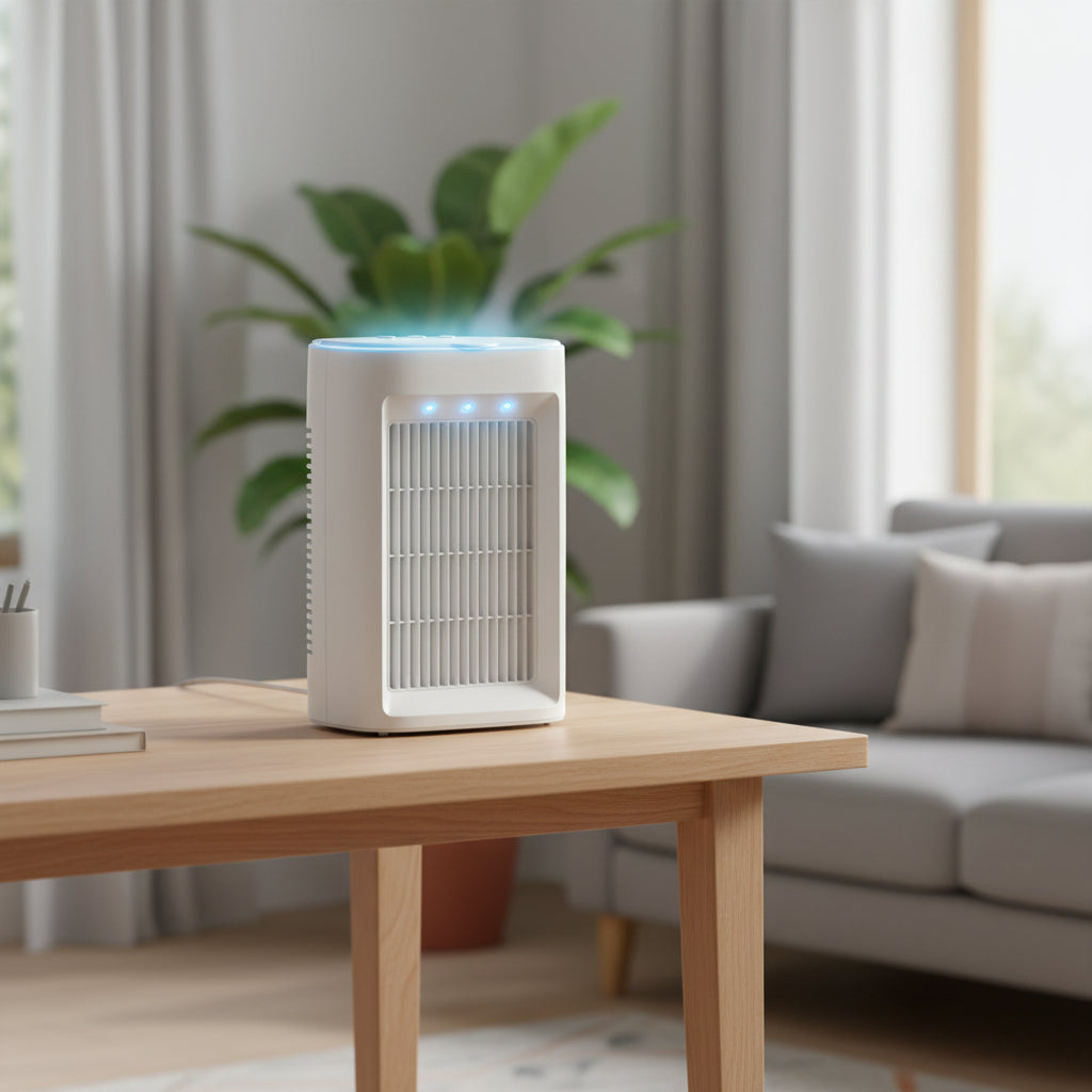 Kompakte tragbare USB-Klimaanlage mit Luftbefeuchter und Ventilator | Temsk
