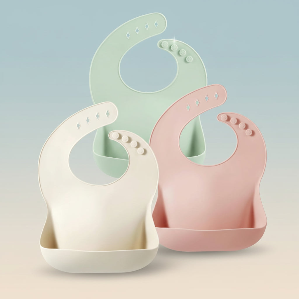 Flexible Silicone Baby Bib With Adjustable Neck And Waterproof Surface | Temsk