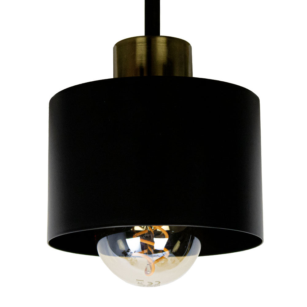 Three Light Black And Gold Ceiling Lamp With E27 Sockets | Temsk