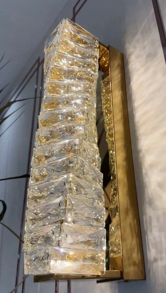 Nova Crystal Accents Wall Lamp In Stainless Steel With Three Color Temperatures | Temsk