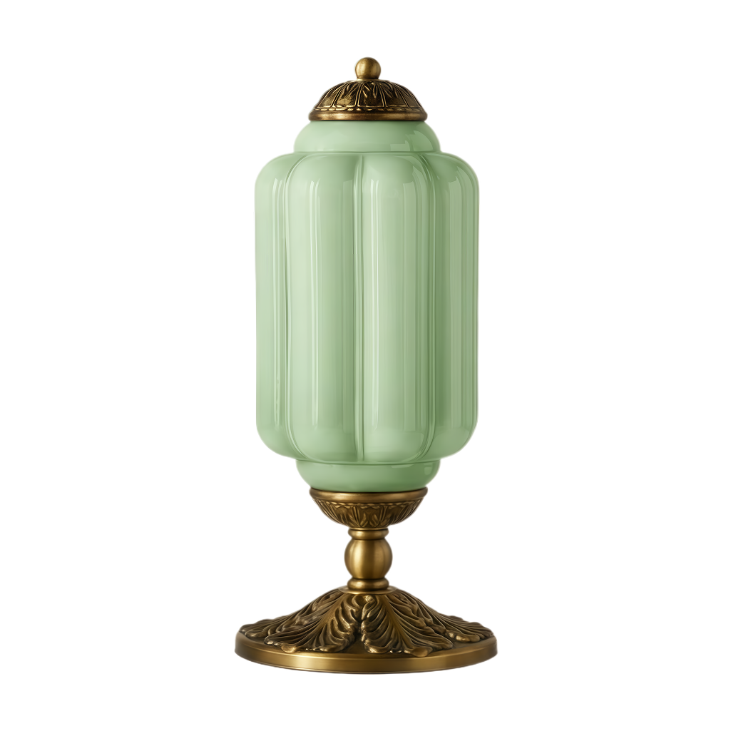 Vintage French Retro Cream Glass Textured Table Lamp Accent | Temsk